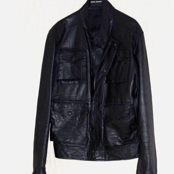 Quintessence Black vera pelle leather jacket mens BomberSize Italy 50